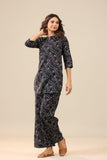 Gosriki Women'S Rayon Blend Straight Bandhej Printed Kurta With Pant (Nesta Blue-Gs_L_Blue_Large),Blue,,B0CX144JPC