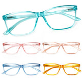 SIGVAN Ladies Reading Glasses Blue Light Blocking Spring Hinge Fashion Pattern Print Eyeglasses for Women (Multicolour 4, 4.00, 