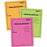 Tops 9711NEON Message Pad While You Where Out 4Inch x51/2Inch 6/PK Neon AST