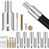 6 Pack Threaded Tip Replacement, Metal Broom Handle Adapter 0.98 Inch