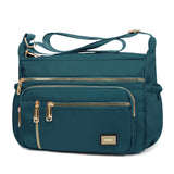 NPBAG Crossbody Bag for Women, Nylon Shoulder Purse Handbag Messenger Bag, Trendy Pocketbooks, Waterproof and Multi-Pockets (Tea
