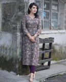 Gosriki Women'S Rayon Blend Straight Printed Kurta With Pant (Darna Wine-Gs_Xxl_Wine_Xx-Large),Wine,2,B0CXPJ62P7