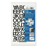 Chartpak SelfAdhesive Vinyl Capital Letters and Numbers, 1 Inch High, Black, 88 per Pack (01030)