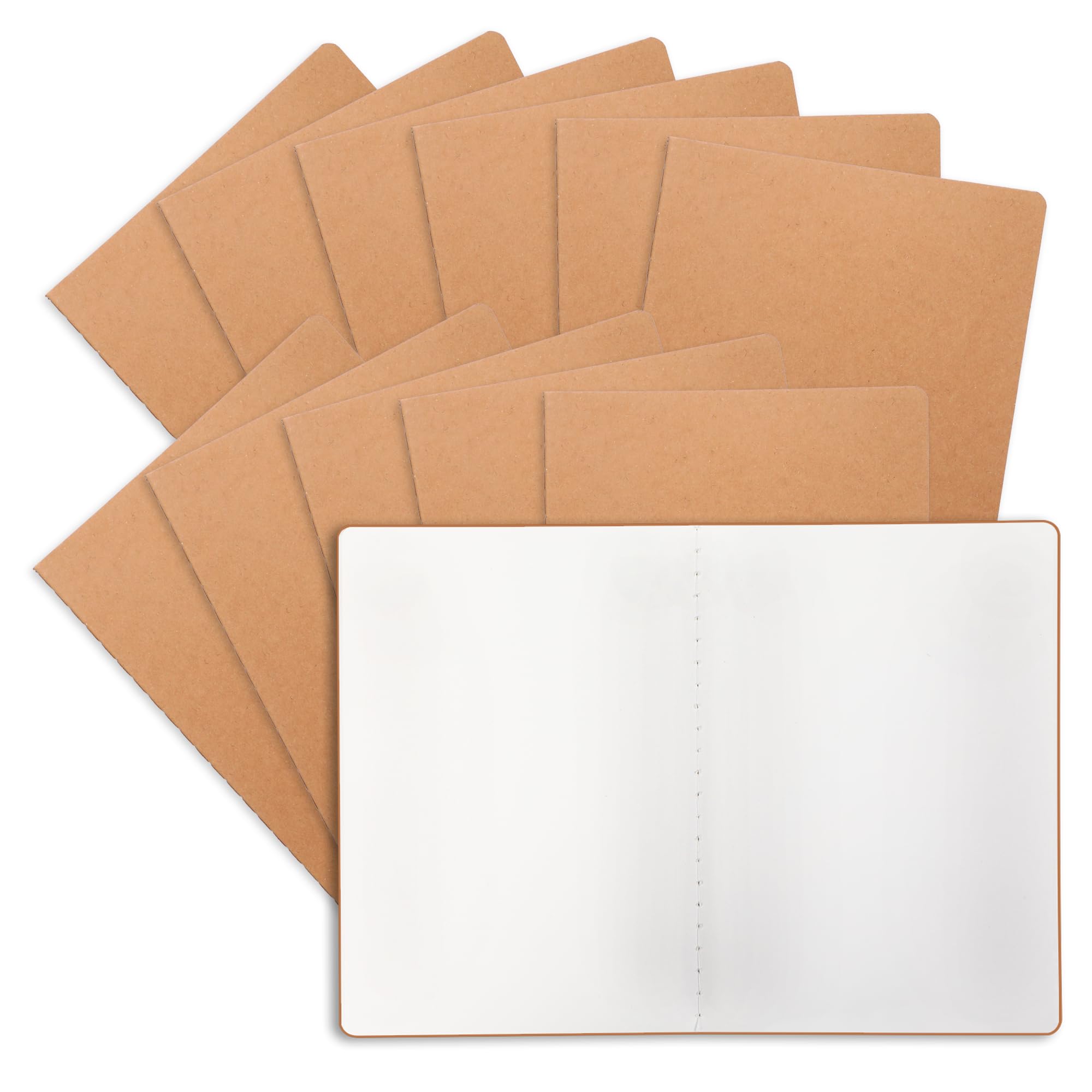 12 Pack Blank Kraft Notebooks, 8.3x5.5 Inches A5 Small Journals Bulk Blank Notebooks 80 GSM Unlined with 60 Pages A5 Subject Not