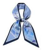 Mgbmyltm Blue Wave Line Scarf, Silk Scarf For Women, Head Scarf