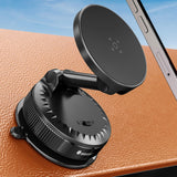 SINGEAR Anti-high Temp Car Phone Holder for Magsafe [108 LBS Nano-Gel Base + Vacuum Suction & 3600gf Magnetic] 360Adjustable Mou