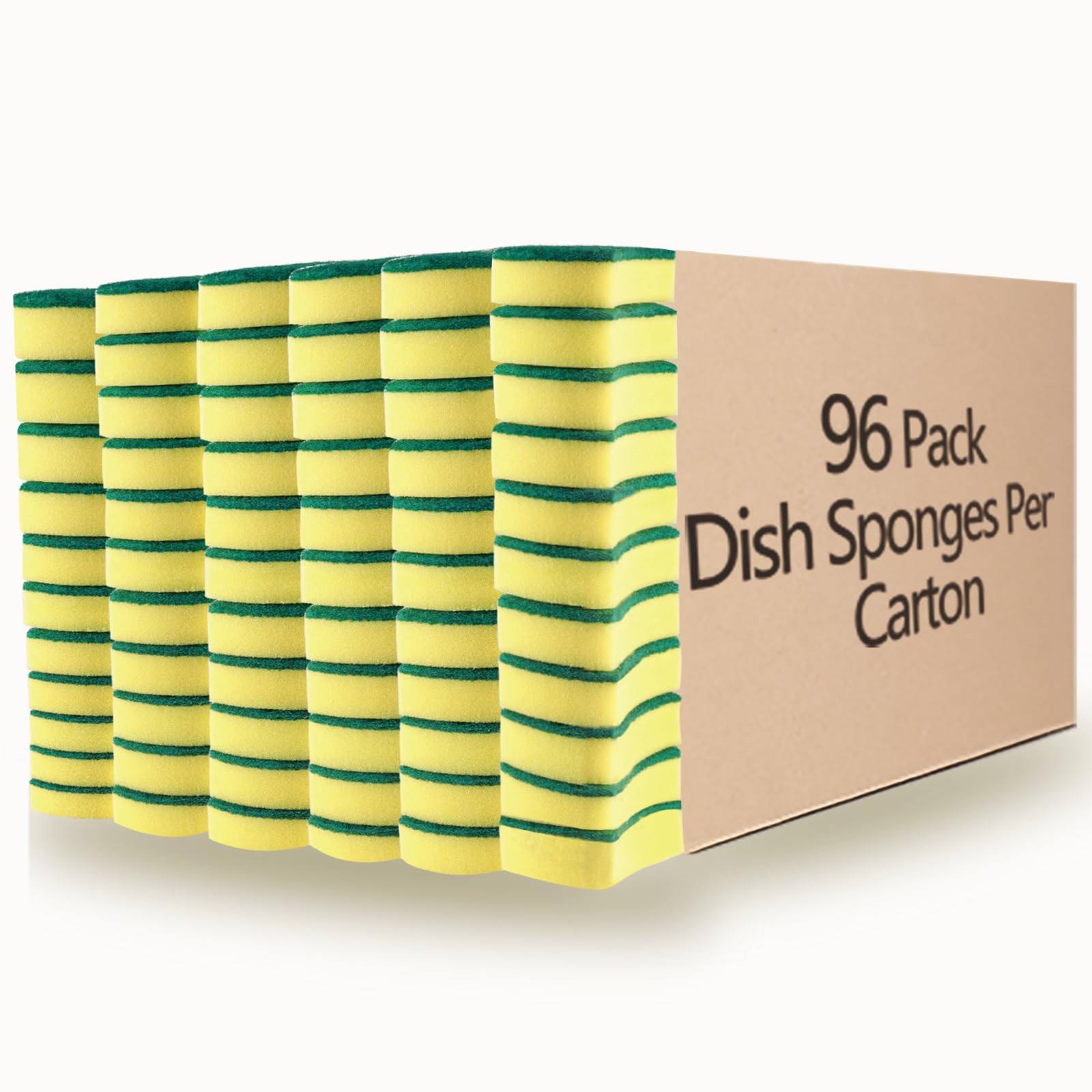 Kitchen cleaning Sponges,96 Pack Eco Non-Scratch for Dish,Scrub Sponges