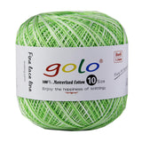 golo Crochet Thread Size10 Yarn for Hand Knitting Lace Thread White-Green-D01