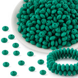 Kovict 300Pcs 12mm Silicone Lentil Beads, Silicone Spacer Beads for Necklace Bracelet Keychain Pens Craft(Deep Green)