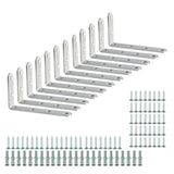 Alise 12 Pcs Floating Shelf Brackets,Heavy Duty L Bracket Corner Brace,5'' x 3'' Stainless Steel Corner Joint Angle Bracket for 