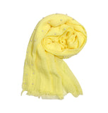 Iba & Isba WomenS Crinkle Cotton With Pearls Scarfs/Stoles/Hijab (Large) (Lemon)