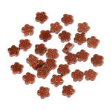 Songxi 60pcs 6mm Golden Sandstone Plum Blossom Natural Stone Beads for Jewelry Making, Smooth Loose Flower Shape Gemstone Beads 
