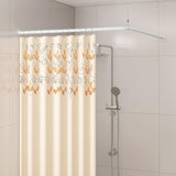 Yampos L Shaped Corner Shower Curtain Rod, 24 - 53 x 24 - 53 Adjustable 90 Degree Curved Bathroom Rod Square No Sag with 12 Hook