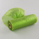 10 Wide Poly Mesh Roll Deluxe Wide Lime Foil Moss/Apple with Metallic Wide Strips of Lime Green Foil Christmas, Spring & Easter