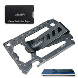 Toolcard Pro with Money Clip - 40 in 1 Credit Card Multitool Card - Sleek Minimalist Stainless Steel Wallet Card and Money Clip 