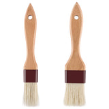 1 inch & 1.5 inch Pastry Brush Natural Boar Bristle Basting Brush Kitchen Oil Brush with Beech Wooden Handle and Hanging Rope St