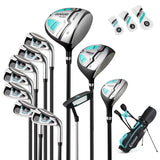 Tangkula 12 Pcs Womens Complete Golf Clubs Set Right Hand, Golf Club Package Set with 460CC #1 Driver, #3 Fairway and #5 Hybrid