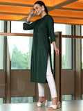 Libas Women'S Silk Regular Kurta (29270_Green Green M