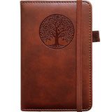 BIYUNRO Small Pocket Notebook, Leather Journal Mini (Brown)