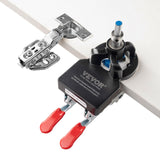 VEVOR 35 mm Concealed Door Hinge Jig, Aluminum Alloy Cabinet Hinge Jig, Accurate Locking Dual Clamp Fixation Hinge Drill Jig wit