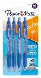 Paper Mate Profile Retractable Gel Pen, 0.7mm Medium Point, Blue Ink, 4 Count