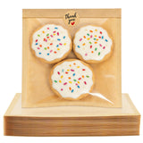 Foranda 100 Pack Cookie Bags with Seal, 7.1x7.5 Inch Heat Sealable Bakery Bags with Window Grease Resistant Paper Packaging Slee