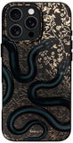 SCORPIFY for iPhone 16 Pro Max Case [Compatible with MagSafe] with Matte Black Double Snake Design, Cute Magnetic Phone Cover fo
