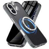 QXC YABUDA 3-in-1 for iPhone 17 Case with Privacy Screen Protectors & Individual Camera Lens Protector [Compatible with MagSafe]