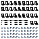 24pcs Seekliny 4040 Aluminum Extrusion Corner Bracket 4040 Hardware V-Slot Accessories T-Slot with Screws for 8020 Aluminum Prof