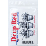 Deep Red Stamps Potted Plants Rubber Cling Stamp 3 x 1.5 inches
