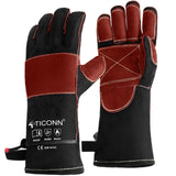 TICONN 16 Inch Welding Gloves, 1000F Heat-Resistant Fireproof Leather Gloves for Welders, Stick, Forge, Mig, Tig, BBQ, Baking, O