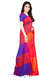 Leriya Fashion Womens Cotton Silk Saree (Free Size) (Dark Orange)