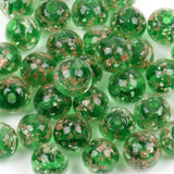 20PCS Green Glass Beads,DIY 8mm Rould Bead Gemstone Loose Beads Bracelet Making Kit Suitable for Necklace Ring Making,DIY, Art a