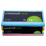 Universal 35610 SelfStick Note Pads, 3 x 3, Bright Colors, 100 Shts/Pad, 12/PK