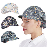 Sannidhi 3 Pack Chef Hats For Women Kitchen Cooking Caps Soft Cotton Work Hat With Brim For Bakers Food Service Reusable & Was