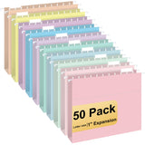 Hanging File Folders, 50 Pack Letter Size Hanging File folders with 1/5-cut Tabs, Stay Organized for Your Home and Office Bulk F