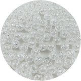 Mulutoo 200pcs 10mm Acrylic Crackle Beads - Round Crystal Acrylic Craft Beads with Hole for Jewelry Making - Transparent White