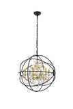 Living District Cordelia 6-Light Transitional Metal Pendant In Black And Gold