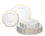  OCCASIONS 80 Plates Pack,(40 Guests) Heavyweight Wedding Party Disposable Plastic Plates Set -40 x 10.5'' Dinner + 40 x 8'' Sa
