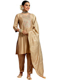 Libas Women'S Silk Blend Kurta Set (Gs942_Beige