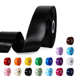 ZHIAXTON Black Ribbon 1 1/2 Inch, 60 Yards Single Face Black Satin Ribbon for Gift Wrapping, Flower Bouquet Handmade Bows Roses 