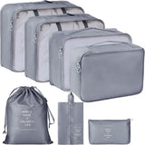 7 In 1 Travel Organizer Set With Packing Cubes, Laundry Bag, Cosmetic Bag, Shoe Bag, And Toiletry Pouch Nylon Travel Essentials 