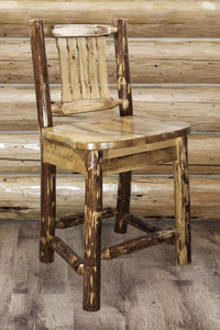 Montana Woodworks Glacier Country Collection Counter Height Barstool With Back & Swivel