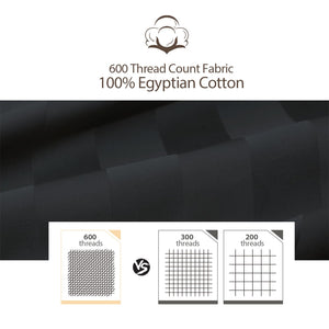 100% Egyptian Cotton Fitted Sheet Full Size, 600 Thread Count, Single Fitted Sheet Only,16 Deep Pocket Sheet, Soft & Elastic S