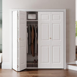 SMARTSTANDARD 72 x 80 Paintable Bifold Door, 3-Panels Closet Doors with Hardward Kits, White Primed Surface Ready for Painting, 