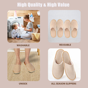 Anmerl Spa Slippers for Men and Women - Premium Bulk Hotel Slippers - Breathable Soft Cotton House Guest Slippers - Non Slip, Wa