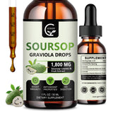 (2 Pack) Soursop Graviola Liquid Drops 1800mg, 98% Absorption Soursop Bitters Liquid for Cell Support & Regeneration, Immune Boo