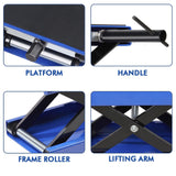 1100 LB Motorcycle Center Scissor Lift Jack ATVs Dirt Bike Scooter Crank Hoist Stand, Blue