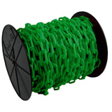 Mr. Chain HeavyDuty Plastic Barrier Chain Reel, Green, 2Inch Link Diameter, 100Foot Length (51104)