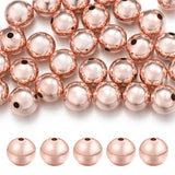 Chuyau 30pcs 8mm Rose Gold Filled Spacer Beads for Jewelry Making Seamless Smooth Metal Brass Beads for DIY Bracelets Necklace E